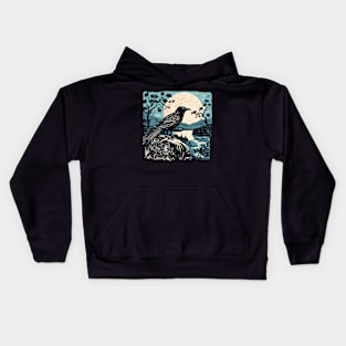 Lino Cut Bird Kids Hoodie